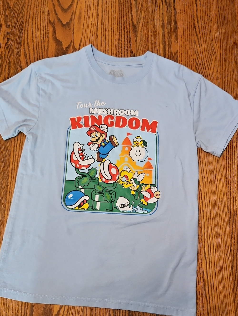 Super Mario Mushroom Kingdom Kids Tee - Light Blue